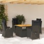 Set de muebles jardín 5 pzas con cojines ratán sintético negro de , Conjuntos de jardín - Ref: Foro24-3277449, Precio: 649,24...