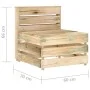 Sofá central de palets para jardín madera pino impregnada de vidaXL, Sofás modulares de exterior - Ref: Foro24-316200, Precio...