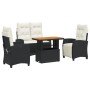 Juego comedor jardín 4 piezas con cojines ratán sintético negro de , Conjuntos de jardín - Ref: Foro24-3277384, Precio: 488,6...