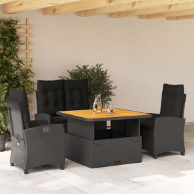 Juego comedor jardín 4 piezas con cojines ratán sintético negro de , Conjuntos de jardín - Ref: Foro24-3277392, Precio: 547,3...