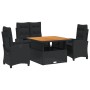 Juego comedor jardín 4 piezas con cojines ratán sintético negro de , Conjuntos de jardín - Ref: Foro24-3277392, Precio: 547,3...