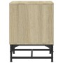 Mesita de noche con puerta de vidrio roble Sonoma 35x37x50 cm de , Mesitas de noche - Ref: Foro24-836522, Precio: 37,49 €, De...