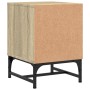 Mesita de noche con puerta de vidrio roble Sonoma 35x37x50 cm de , Mesitas de noche - Ref: Foro24-836522, Precio: 37,49 €, De...