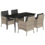 Set comedor de jardín 5 pzas cojines ratán sintético gris claro de , Conjuntos de jardín - Ref: Foro24-3211993, Precio: 508,9...