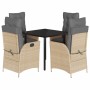 Set comedor de jardín 5 pzas con cojines ratán sintético beige de , Conjuntos de jardín - Ref: Foro24-3213265, Precio: 526,11...