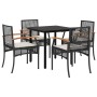 Set de muebles jardín 5 pzas con cojines ratán sintético negro de , Conjuntos de jardín - Ref: Foro24-3213604, Precio: 290,50...