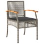 Set comedor de jardín 5 piezas con cojines ratán sintético gris de , Conjuntos de jardín - Ref: Foro24-3213612, Precio: 333,4...