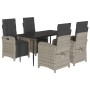 Set comedor de jardín 5 pzas cojines ratán sintético gris claro de , Conjuntos de jardín - Ref: Foro24-3212600, Precio: 658,0...