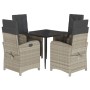 Set comedor de jardín 5 pzas cojines ratán sintético gris claro de , Conjuntos de jardín - Ref: Foro24-3212599, Precio: 644,1...