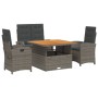 Juego de comedor de jardín 4 piezas con cojines ratán PE gris de , Conjuntos de jardín - Ref: Foro24-3277344, Precio: 507,05 ...