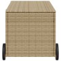 Caja de almacenaje jardín con ruedas ratán PE beige mezcla 190L de , Cajas de almacenaje para exteriores - Ref: Foro24-365327...