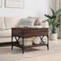 Mesa de centro madera ingeniería metal marrón roble 70x50x50 cm de , Mesas de centro - Ref: Foro24-845355, Precio: 76,23 €, D...