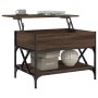 Mesa de centro madera ingeniería metal marrón roble 70x50x50 cm de , Mesas de centro - Ref: Foro24-845355, Precio: 76,23 €, D...