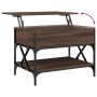 Mesa de centro madera ingeniería metal marrón roble 70x50x50 cm de , Mesas de centro - Ref: Foro24-845355, Precio: 76,23 €, D...
