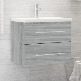 Mueble de baño con lavabo madera contrachapada gris Sonoma de , Tocadores de baño - Ref: Foro24-3120180, Precio: 165,13 €, De...