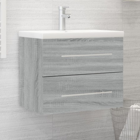 Mueble de baño con lavabo madera contrachapada gris Sonoma de , Tocadores de baño - Ref: Foro24-3120180, Precio: 165,13 €, De...