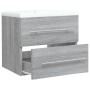 Mueble de baño con lavabo madera contrachapada gris Sonoma de , Tocadores de baño - Ref: Foro24-3120180, Precio: 165,13 €, De...
