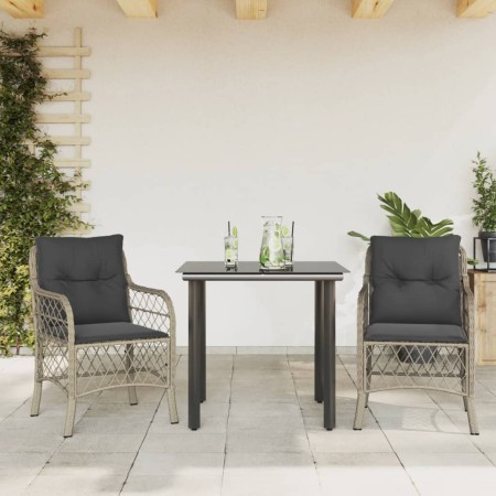 Sillas y mesita de jardín 3 piezas ratán sintético cojín gris de , Conjuntos de jardín - Ref: Foro24-3212173, Precio: 269,85 ...