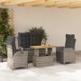 Juego de comedor de jardín 4 piezas con cojines ratán PE gris de , Conjuntos de jardín - Ref: Foro24-3277468, Precio: 488,86 ...