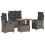 Juego de comedor de jardín 4 piezas con cojines ratán PE gris de , Conjuntos de jardín - Ref: Foro24-3277468, Precio: 488,86 ...