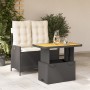 Set comedor de jardín 2 pzas con cojines ratán sintético negro de , Conjuntos de jardín - Ref: Foro24-3277442, Precio: 233,36...