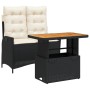 Set comedor de jardín 2 pzas con cojines ratán sintético negro de , Conjuntos de jardín - Ref: Foro24-3277442, Precio: 233,36...