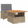 Set comedor de jardín 2 pzas con cojines ratán sintético beige de , Conjuntos de jardín - Ref: Foro24-3277367, Precio: 348,49...