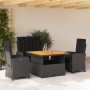 Juego comedor jardín 4 piezas con cojines ratán sintético negro de , Conjuntos de jardín - Ref: Foro24-3277333, Precio: 513,0...