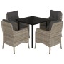 Set comedor de jardín 5 pzas cojines ratán sintético gris claro de , Conjuntos de jardín - Ref: Foro24-3211998, Precio: 459,9...