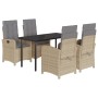 Set comedor de jardín 5 pzas con cojines ratán sintético beige de , Conjuntos de jardín - Ref: Foro24-3212403, Precio: 651,40...