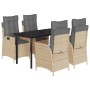 Set comedor de jardín 5 pzas con cojines ratán sintético beige de , Conjuntos de jardín - Ref: Foro24-3213267, Precio: 565,49...