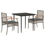 Set comedor de jardín 3 piezas con cojines ratán sintético gris de , Conjuntos de jardín - Ref: Foro24-3213610, Precio: 227,5...