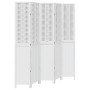 Biombo separador de 5 paneles madera maciza Paulownia blanco de , Divisores de ambientes - Ref: Foro24-358728, Precio: 178,26...