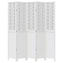 Biombo separador de 5 paneles madera maciza Paulownia blanco de , Divisores de ambientes - Ref: Foro24-358728, Precio: 178,26...
