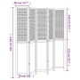 Biombo separador de 5 paneles madera maciza Paulownia blanco de , Divisores de ambientes - Ref: Foro24-358728, Precio: 178,26...