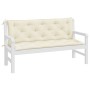 Cojines de banco de jardín 2 uds blanco crema 150x50x7 cm de , Cojines para sillas y sofás - Ref: Foro24-361699, Precio: 60,2...