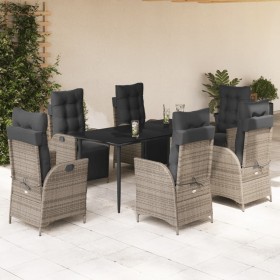 Set comedor jardín 7 pzas y cojines ratán sintético gris de , Conjuntos de jardín - Ref: Foro24-3213424, Precio: 896,51 €, De...
