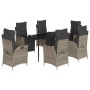 Set comedor jardín 7 pzas y cojines ratán sintético gris de , Conjuntos de jardín - Ref: Foro24-3213424, Precio: 896,51 €, De...