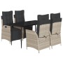 Set comedor de jardín 5 pzas cojines ratán sintético gris claro de , Conjuntos de jardín - Ref: Foro24-3213464, Precio: 614,0...