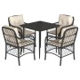 Set de muebles jardín 5 pzas con cojines ratán sintético negro de , Conjuntos de jardín - Ref: Foro24-3212083, Precio: 478,17...
