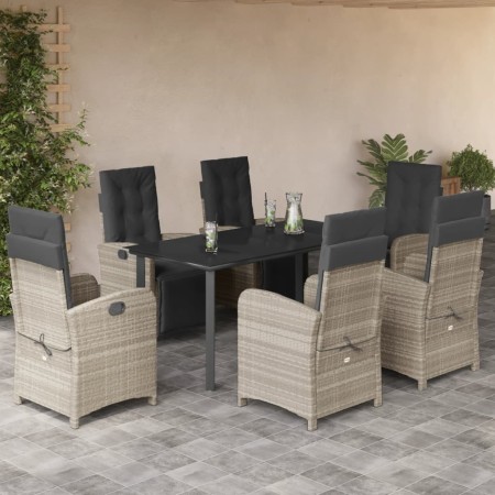 Set comedor jardín 7 pzas y cojines ratán sintético gris claro de , Conjuntos de jardín - Ref: Foro24-3212609, Precio: 930,62...