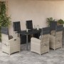Set comedor jardín 7 pzas y cojines ratán sintético gris claro de , Conjuntos de jardín - Ref: Foro24-3212609, Precio: 930,62...