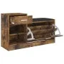 Banco zapatero madera de ingeniería roble ahumado 94,5x31x57 cm de vidaXL, Zapateros y organizadores de calzado - Ref: Foro24...