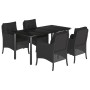 Set de muebles jardín 5 pzas con cojines ratán sintético negro de , Conjuntos de jardín - Ref: Foro24-3211930, Precio: 529,27...