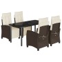Set comedor de jardín 5 piezas y cojines ratán sintético marrón de , Conjuntos de jardín - Ref: Foro24-3212984, Precio: 716,7...