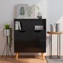 Aparador de madera de ingeniería negro brillo 60x30x72 cm de vidaXL, Aparadores - Ref: Foro24-326829, Precio: 74,48 €, Descue...