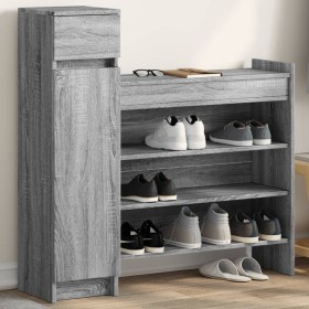 Zapatero madera de ingeniería gris Sonoma 100,5x28x100 cm de , Zapateros y organizadores de calzado - Ref: Foro24-840427, Pre...