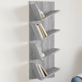 Estantería de pared 4 niveles gris Sonoma 33x16x90 cm de , Estantes y estanterías - Ref: Foro24-840721, Precio: 35,74 €, Desc...