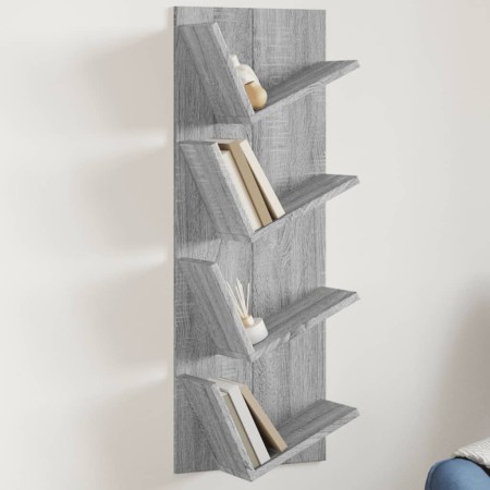 Estantería de pared 4 niveles gris Sonoma 33x16x90 cm de , Estantes y estanterías - Ref: Foro24-840721, Precio: 35,74 €, Desc...