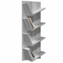 Estantería de pared 4 niveles gris Sonoma 33x16x90 cm de , Estantes y estanterías - Ref: Foro24-840721, Precio: 35,74 €, Desc...